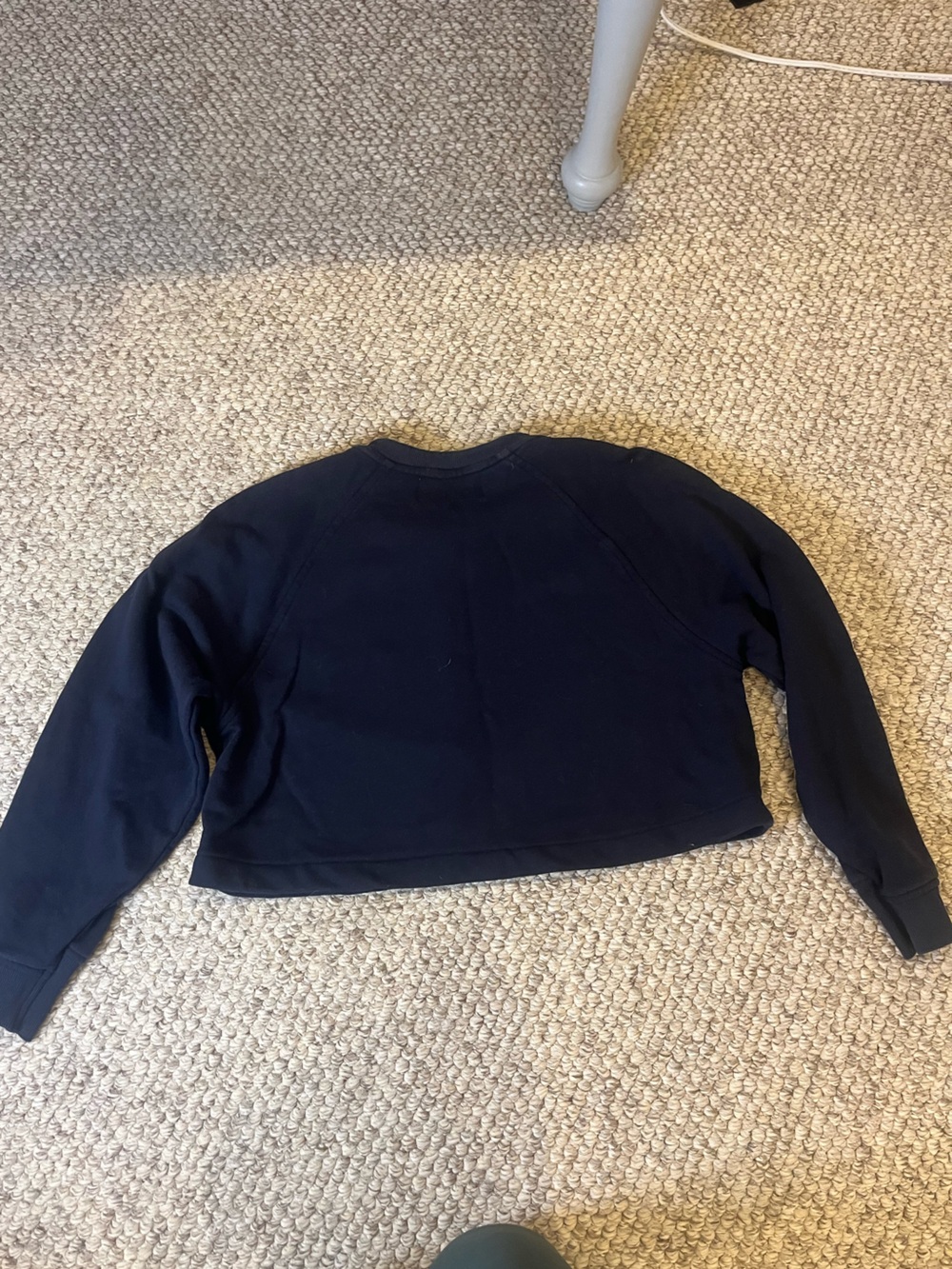 Women's Roucha Navy Cropped Sweatshirt with Burgundy Drawcord- Small - Picture 4 of 4
